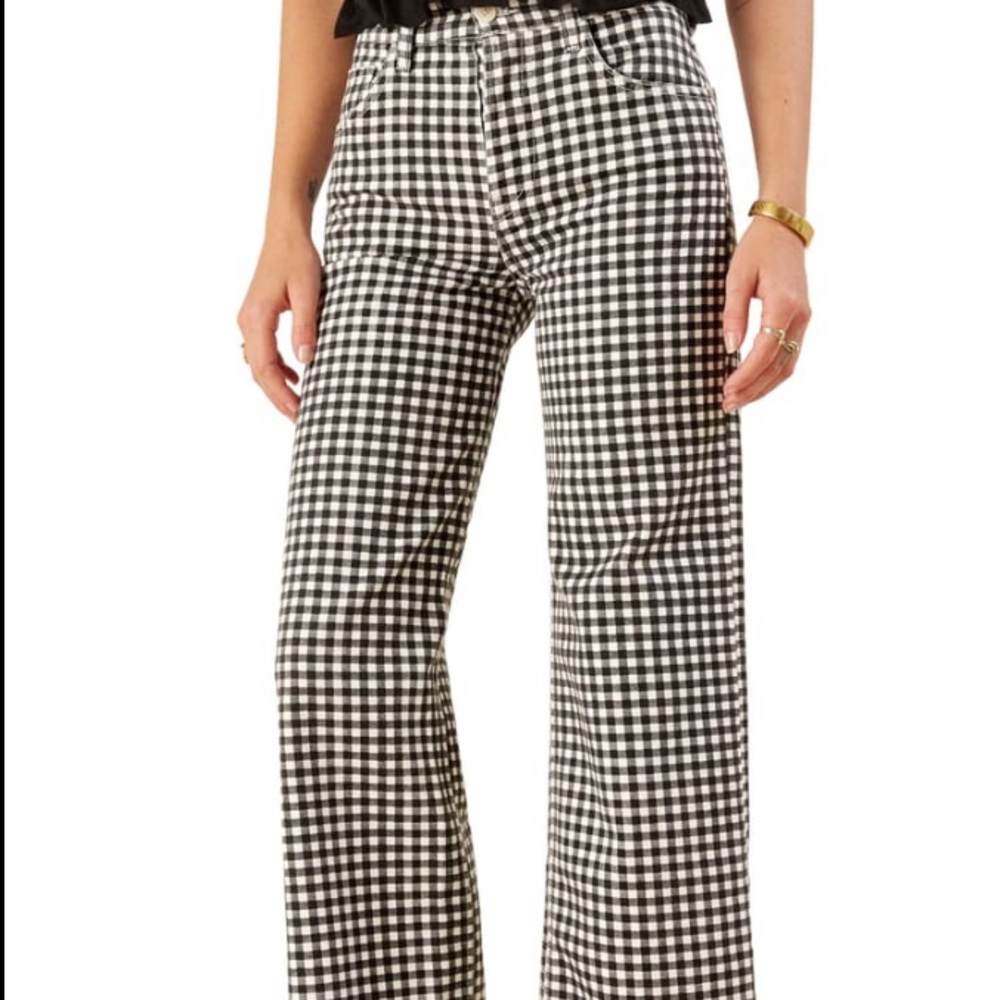 Reformation Fawcett High Waist Jeans in Gingham